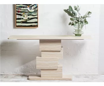 Eros Console Table White Travertine