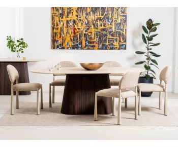 Crete Large Dining Table Travertine