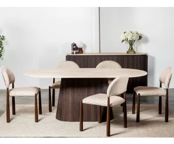 Crete Large Dining Table Travertine