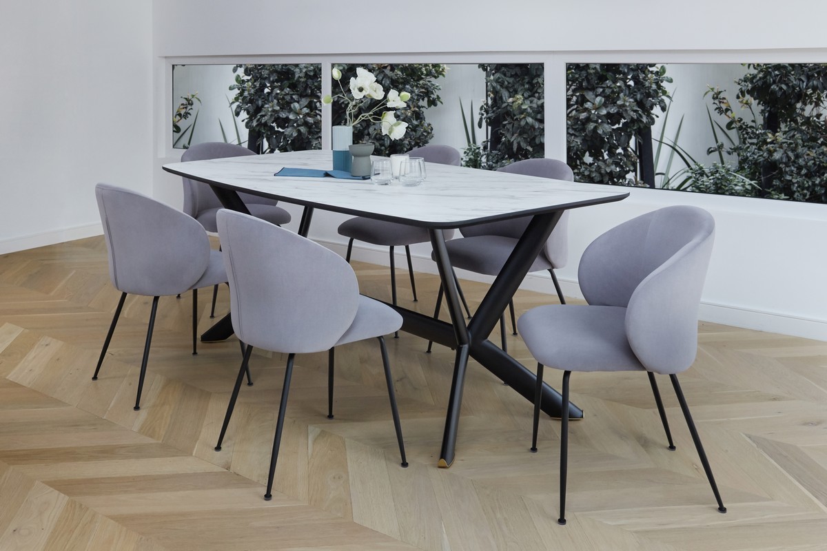 Dino Dining Table Marble Effect White Alaska buy in Australia - Vetro